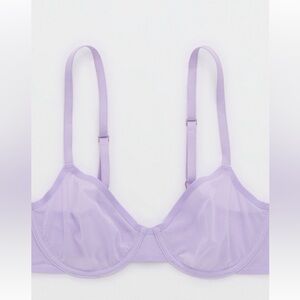 NWT Aerie Smoothez Purple Microfiber Mesh Unlined Underwire Balconette Bra